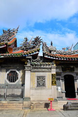 TAIPEI, TAIWAN :DECEMBER  09 2024: Lungshan Temple of Manka is a Chinese folk religious temple in Taipei, Taiwan. Lungshan Temple or Mengjia Longshan Temple is one of largest and oldest in Taipei.