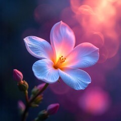 Illuminated Blossom at Sunset