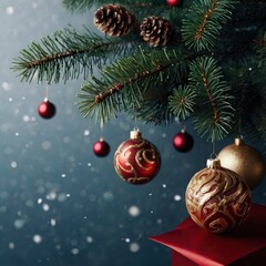 Naklejka premium Christmas night in the city