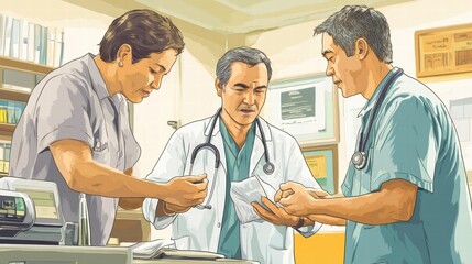 Obraz premium doctors reviewing medical records