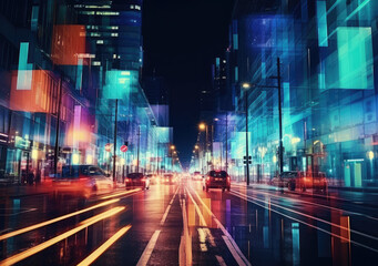 Obraz premium Urban Energy: The Pulse of the Night City