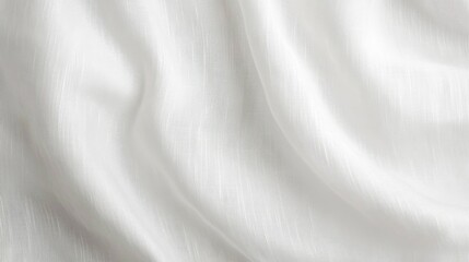 Fototapeta premium White Linen Fabric with Soft Drapes and Wrinkles