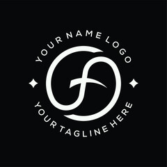Letter F circle round logo design vector