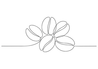 Continuous One-Line Drawing of Coffee Beans - Minimalist Organic Design