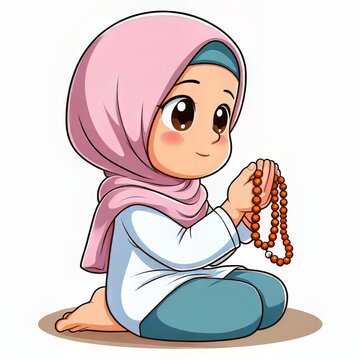 recommend clip art: child is praying while carrying prayer beads