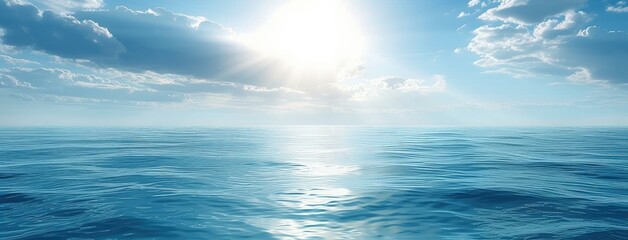 Obraz premium Tranquil Dawn Light over Calm Sea Panorama