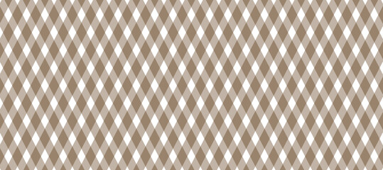 White and brown diagonal plaid background	