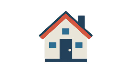 Simple house icon with triangular roof and chimney