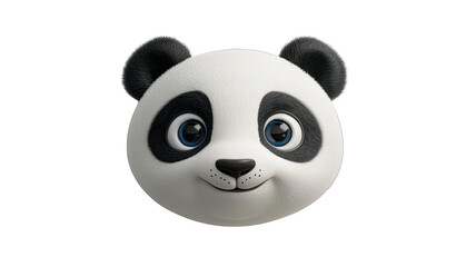 Fototapeta premium Cute round panda face with big eyes and friendly smile