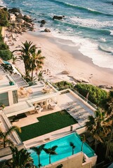 Fototapeta premium analogue photo of luxury home in Cape Town, Clifton beach