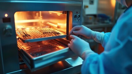 sterilizing medical instruments in an autoclave