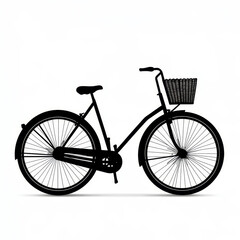 A silhouette of a bicycle with a basket