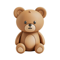 Obraz premium Adorable 3D Rendered Teddy Bear isolated on a transparent background