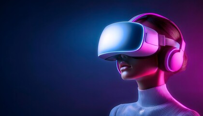 Depression and therapy concepts: Digital mental health tools, VR headset for therapy, futuristic design.