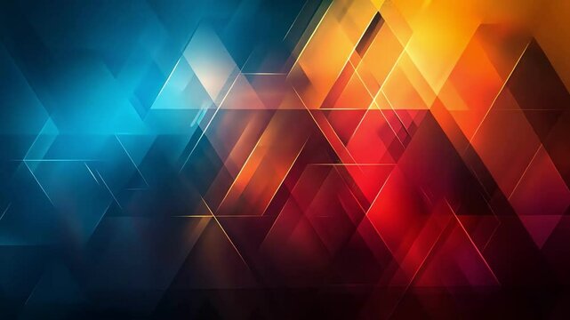 Geometric abstract background with overlapping triangles and vibrant gradients, high resolution artwork