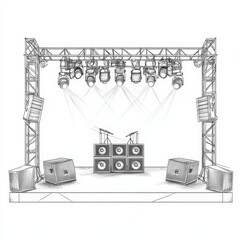 Fototapeta premium An outlined concert stage