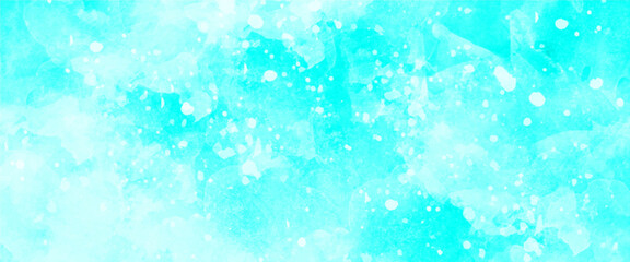 Watercolor background in white blue and white painting textured on white paper background
