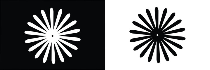 Set of sunburst element. Radial stripes. Collection of ray. Vector icon .