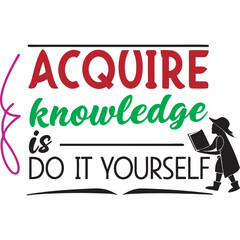 Minimalist Typography Art - DIY Knowledge Quote, Art & Illustration