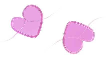 Beautiful heart couples design pink color, love symbol on white background. simple design.