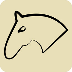 Icon Horse. related to Equestrian Sport symbol. hand drawn style. design editable