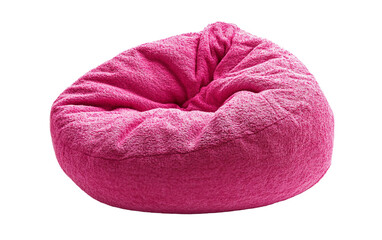 Fototapeta premium One Bean Bag Chair in Magenta isolated on transparent Background