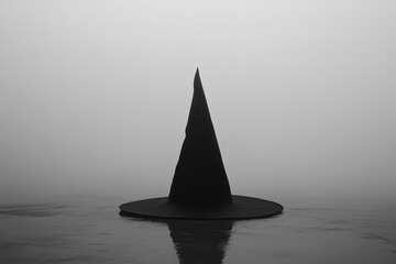 Fototapeta premium A solitary witch's hat set against a pristine background