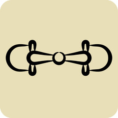 Icon Snaffle. related to Equestrian Sport symbol. hand drawn style. design editable