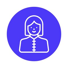 Woman hr manager  Vector Circle Outline Icon. Eps 10 File 
