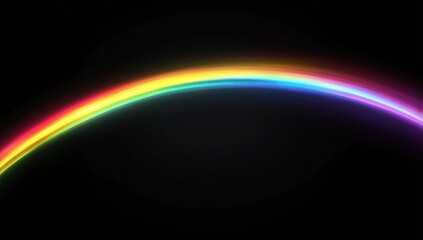 Vibrant rainbow arc on black background.