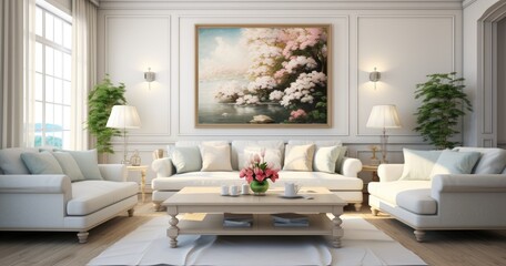 Fototapeta premium beautiful random white family room background