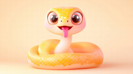 Fototapeta premium Cute Cartoon Snake Toy