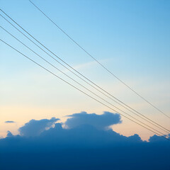 Fototapeta premium power lines in the morning