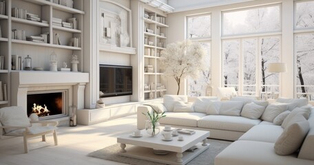 beautiful random white family room background