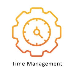 Time Managment Vevtor Gradient Outline Icon. Eps 10 File 