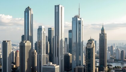 Naklejka premium An aesthetic view of Cityscape