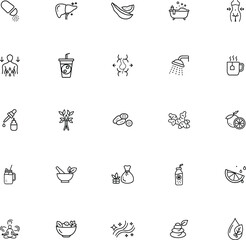 Healthy Lifestyle Icons Detox, Wellness, and Body Care Routine