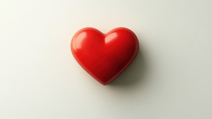 Obraz premium Red Heart on White Background