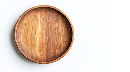 Wood plate on white background