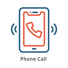 Phone Call Vector Two Color Icon. Eps 10 File 