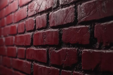 Obraz premium Rough red brick facade showcasing mortar seams