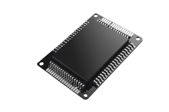 Circuit Board Shows Electronic Components Isolated on PNG Transparent Background