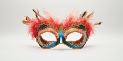 Colorful Mask with Feathers