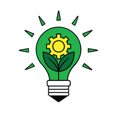 Green Innovation Idea Logo Vector Design for Eco Friendly and Sustainable Solutions