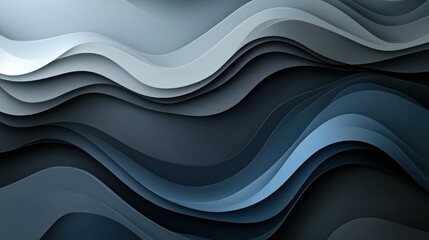 Obraz premium unobtrusive colorful modern curvy waves background illustration with dark slate gray, ash gray and dark gray color