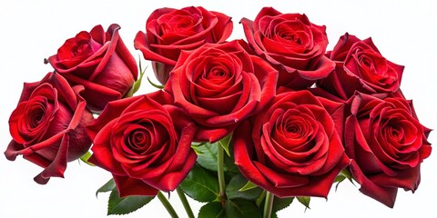 Fototapeta premium Vibrant Rose Bouquet Silhouette on White