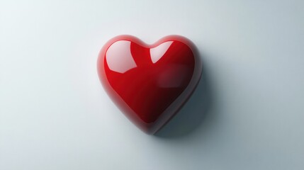 Obraz premium Red Heart on a White Background
