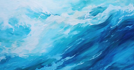 Fototapeta premium beautiful underwater view of ocean waves, water texture, close up, hyper realistic oil painting