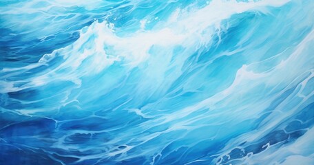 Obraz premium beautiful underwater view of ocean waves, water texture, close up, hyper realistic oil painting