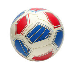 Fototapeta premium Red and blue soccer ball isolated on white background